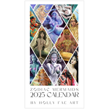 Load image into Gallery viewer, Zodiac Mermaid Wall Calendar 9x15