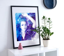 Load image into Gallery viewer, Full Moon Glyph - Embellished & Signed Print