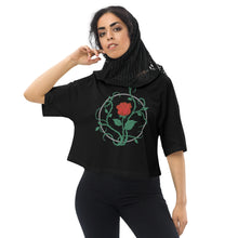 Load image into Gallery viewer, Beauty & the Beast Rose - drop shoulder crop top