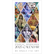 Load image into Gallery viewer, Zodiac Mermaid Wall Calendar 9x15
