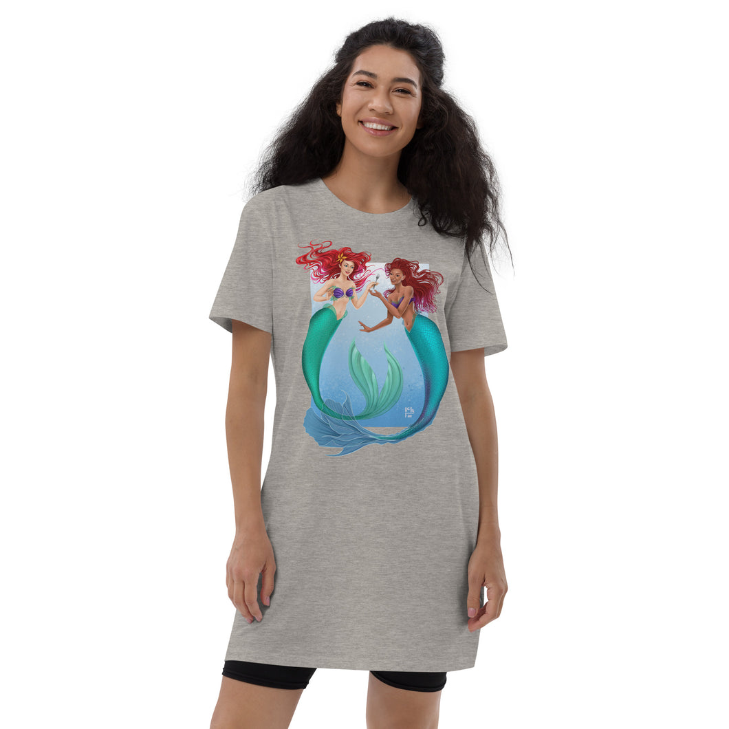 Two Ariels with Dinglehopper LIMITED EDITION Organic cotton t-shirt dress