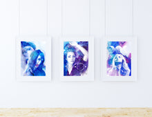 Load image into Gallery viewer, Set of 3 - Moon Maiden Triptych - Hand Embellished &amp; Signed
