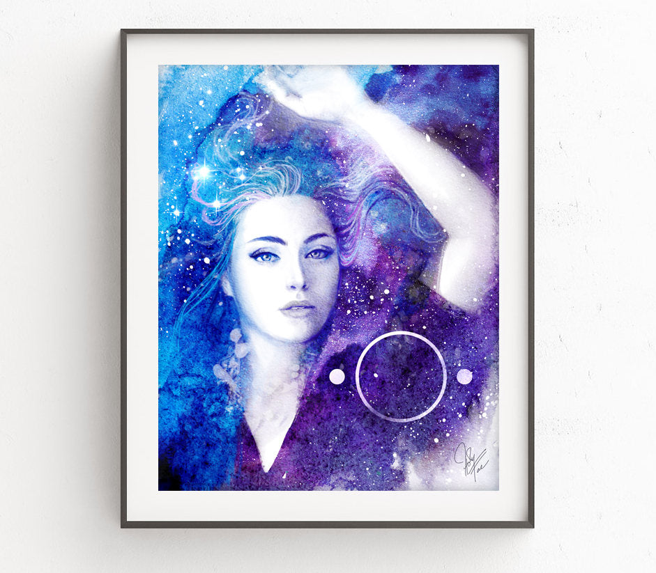 Full Moon Glyph -  Embellished & Signed Print