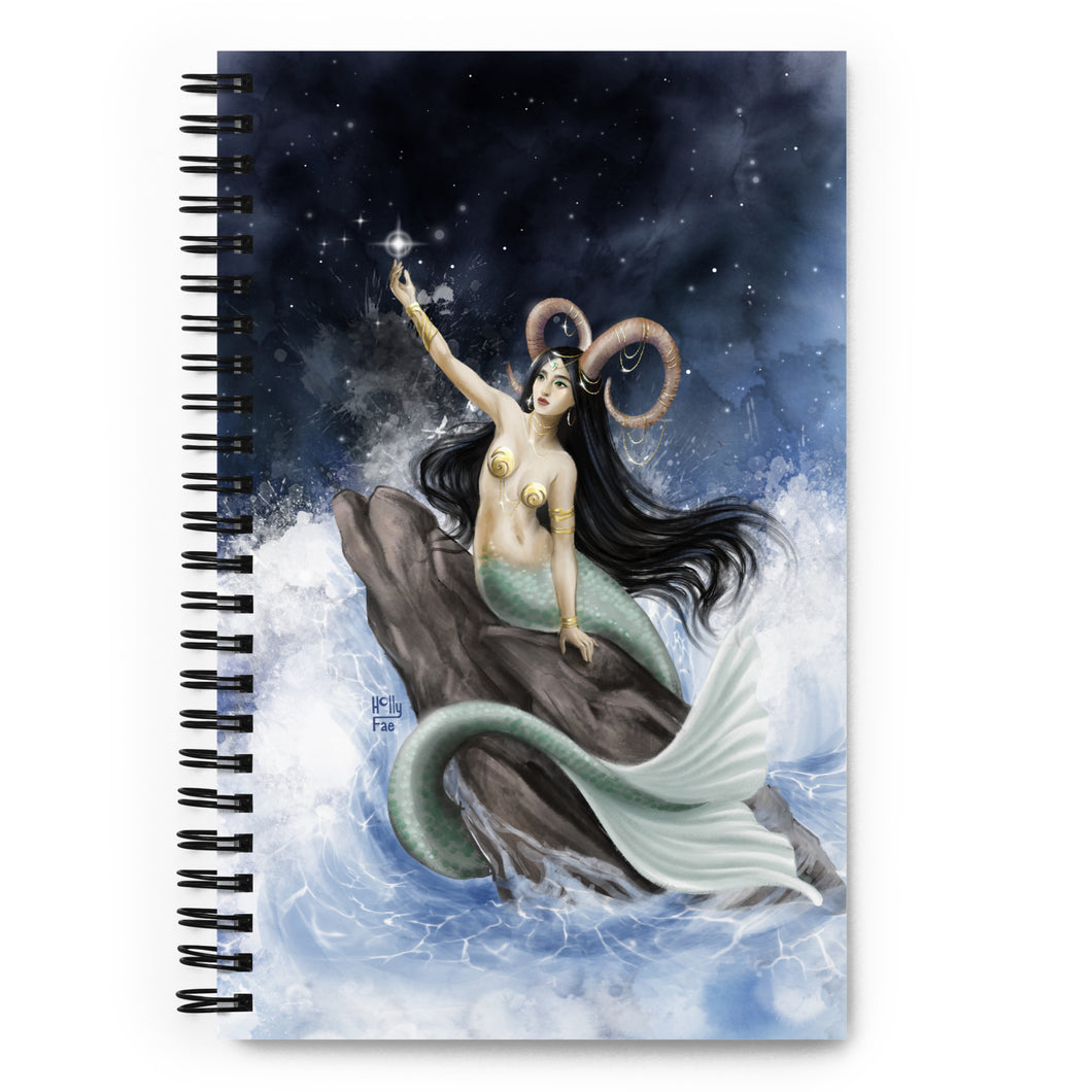 Capricorn Mermaid Spiral Notebook - Dot Journal