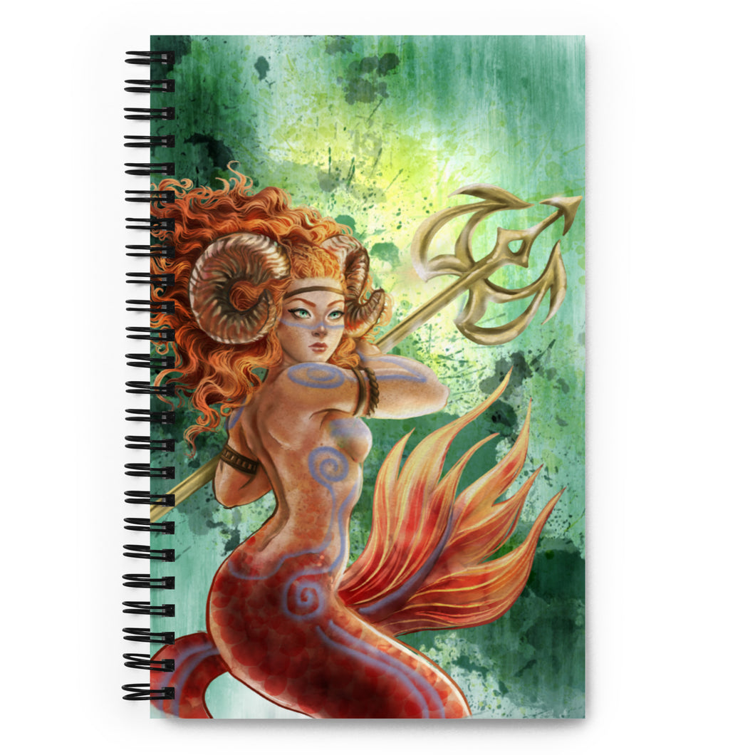 Aries Mermaid Spiral Notebook - Dot Journal