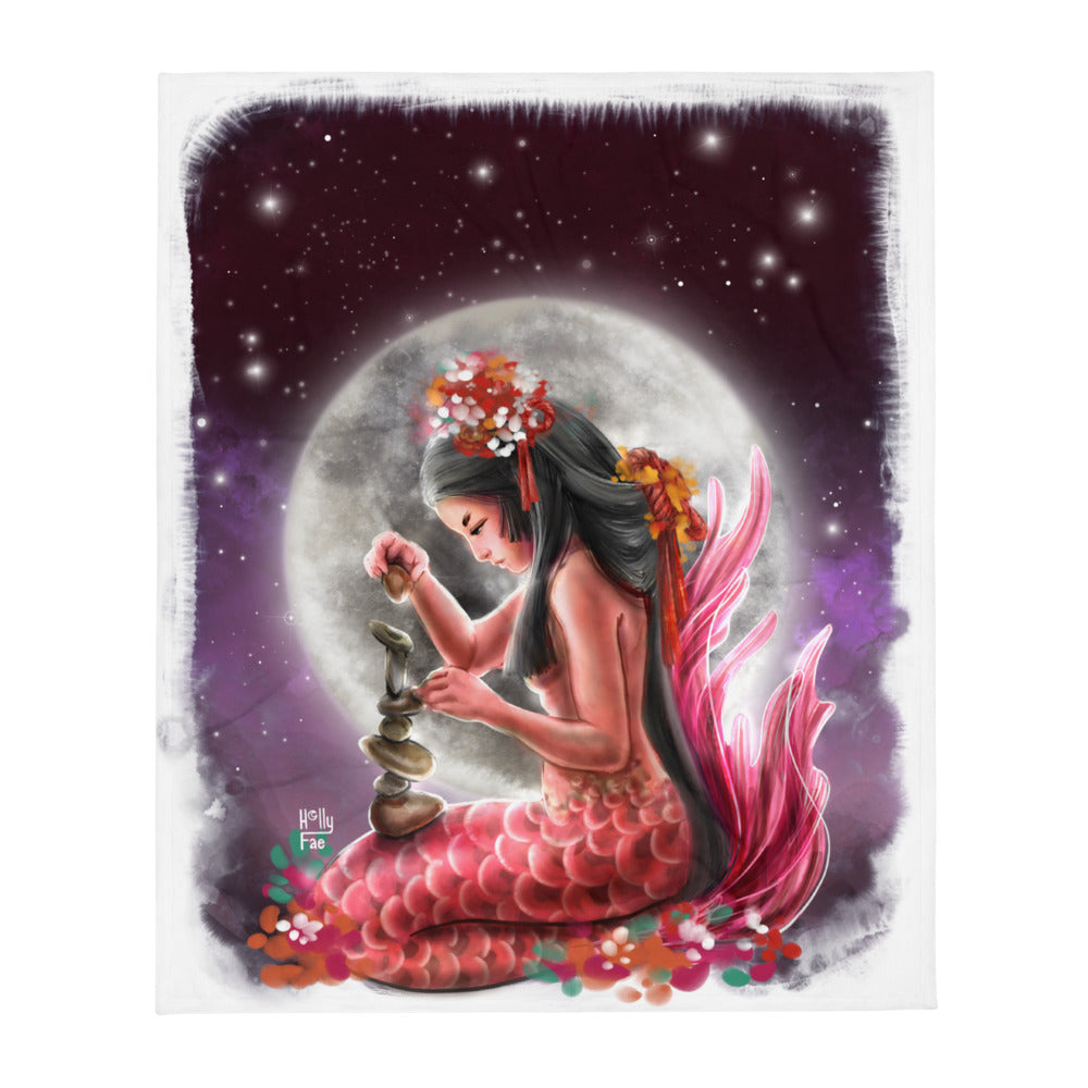 Libra MermaidThrow Blanket Holly Fae Art