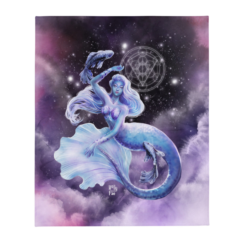 Pisces Mermaid Throw Blanket