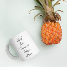 Load image into Gallery viewer, Mary Mug - Faith, Love, Compassion, Peace
